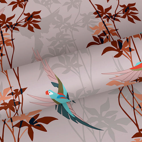 Walls4You behang tropische planten oudroze en terracotta - 53 cm x 10 m - 640110 - vtwonen shop