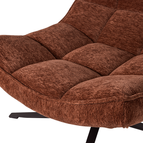 WOOOD draaifauteuil Maudi - Chenille - Bruin - 84x74x86
