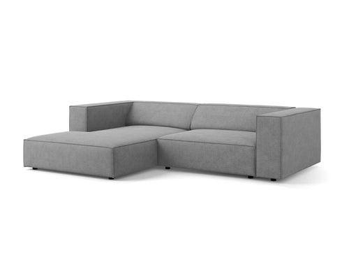 Cosmopolitan Design linker hoekbank Arendal 3-zits, chenille met ribbeleffect, donkergrijs - 166x224x70cm
