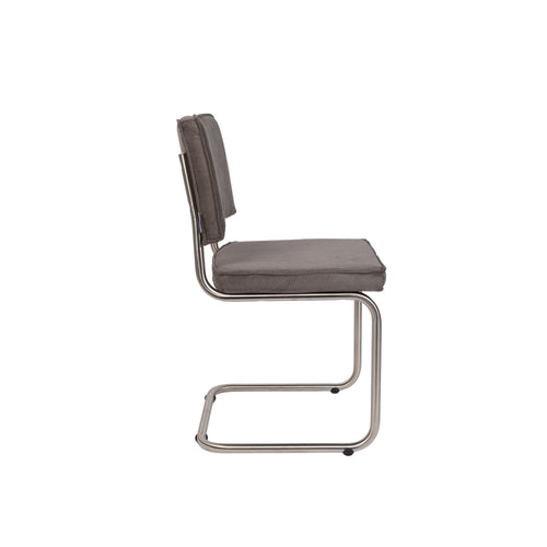 Zuiver Ridge Rib Brushed Eetkamerstoelen Grijs - Set van 2 - vtwonen shop