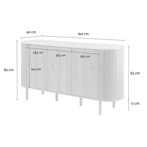 Calicosy - Dressoir HELIOS - licht hout 160x40x80 cm
