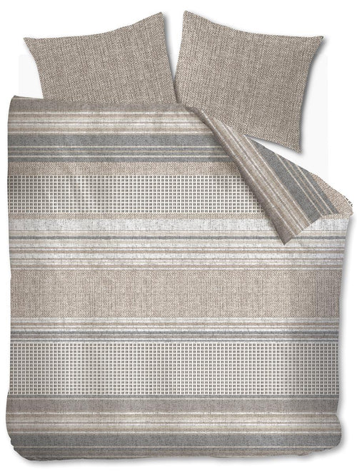 Riviera Maison dekbedovertrek Twill Weave - 200x200/220 cm - bruin