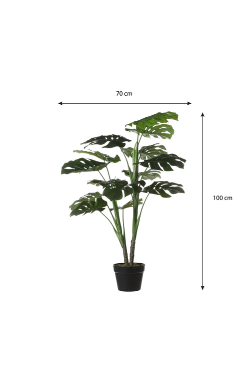 Mica Decorations Monstera Kunstplant - H100 x Ø70 cm - Groen