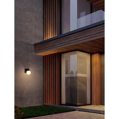 Nova Luce ORACLE Buitenwandlamp met bolvorm, zandkleurig zwart, LED 9W 425lm 3000K IP65