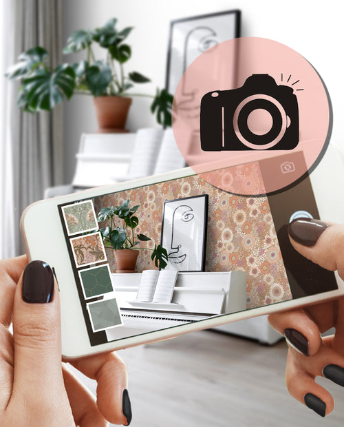 ESTAhome behang retro bloemen terracotta, paars en wit - 50 x 900 cm - 131314 - vtwonen shop