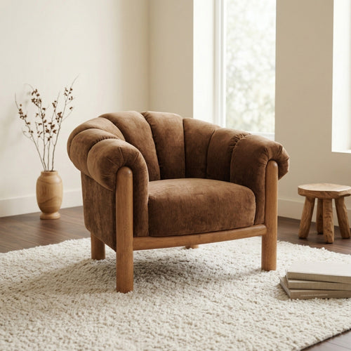 DÉJA Living Fauteuil Odda - Bruin Stof - 101x100x80cm