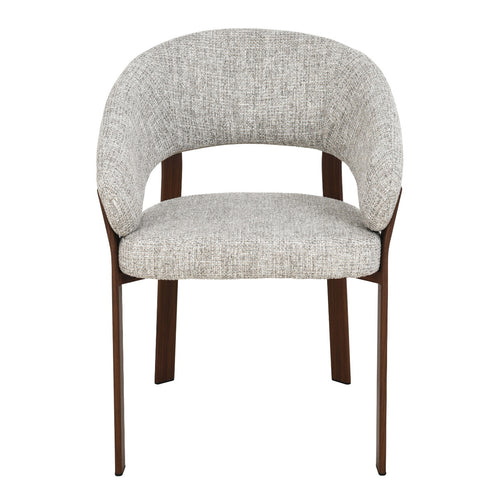DÉJA Living Eetkamerstoel Chera - Beige/Walnoot - Set van 2