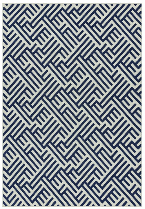 Vloerkleed Easy Living Antibes AN04 Blue/White Linear 200x290 cm - vtwonen shop