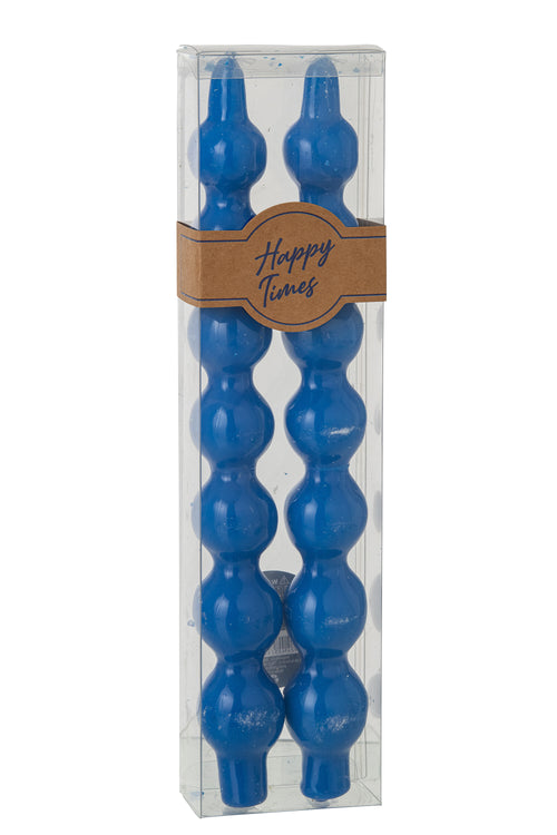 J-Line kaars Kalebas - blauw - 5U - doos van 2