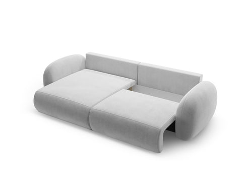 Cosmopolitan Design Omkeerbare converteerbare hoekbank met opbergdoos Tonale 4-zits, flueel grijs - 149x262x88cm