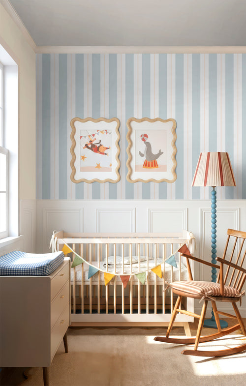Sanders & Sanders behang strepen vergrijsd blauw - 53 cm x 10 m - 640307