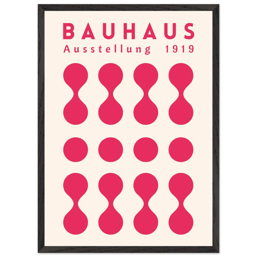 Artfulprints Poster met Lijst Bauhaus - Ausstellung fuchsia   - 50x70 cm - Roze