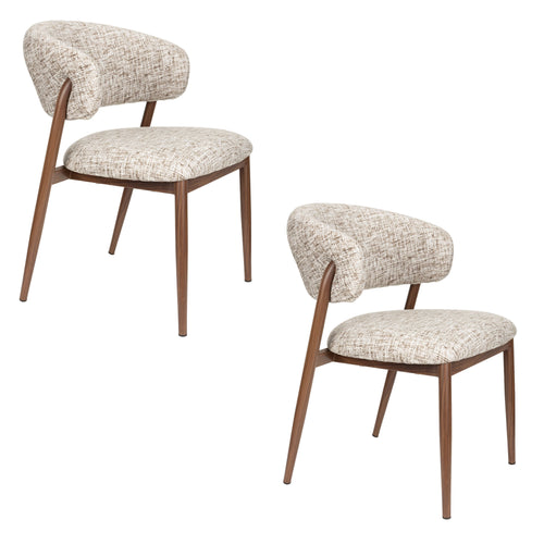 Housecraft Living Patti Eetkamerstoelen Gemêleerd Bruin - Set van 2