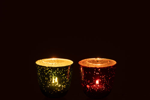 J-Line theelichthouder rood/groen - assortiment van 2 - vtwonen shop