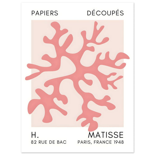 Artfulprints Poster Matisse – Dreamy coral flower taupe   - 30x40 cm - Taupe