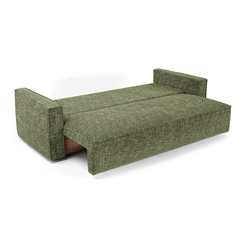Premium Interiors - Slaapbank met opbergruimte  - stof met tweed-effect groen 254cm