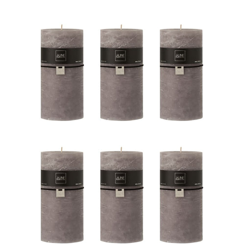 J-Line cilinderkaars - donkergrijs - 140U - XXL - 6 stuks