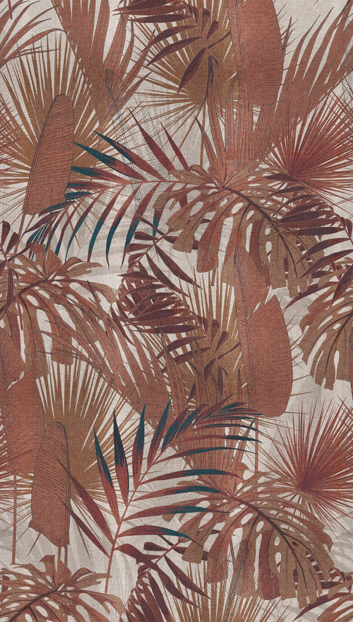 Livingwalls fotobehang jungle-motief terracotta en beige - 159 x 280 cm - AS-391802