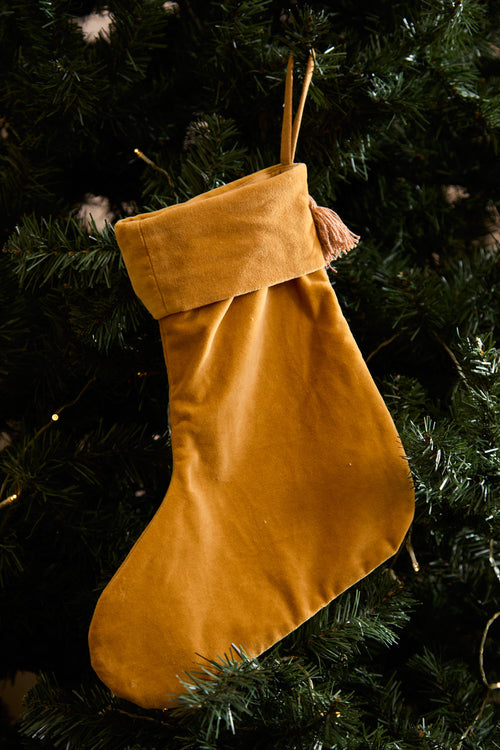 Calma House Kerstornament Velour - Mosterd - 40x33