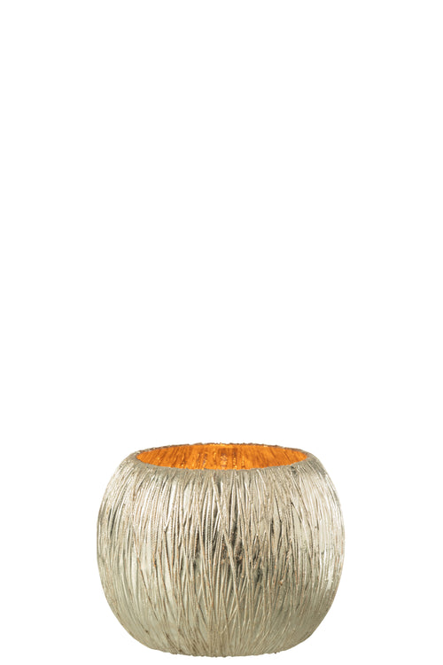 J-Line kaarshouder - glas - zilver - small