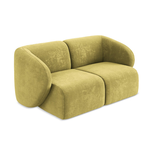 LaMiaSofa Tweezits modulaire bank Cervo - chenille stof - limoengroen - 174x94x75