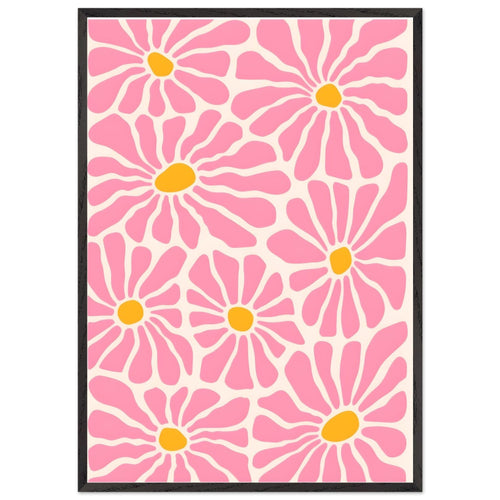 Artfulprints Poster met Lijst Matisse - Pink flowers   - 70x100 cm - Roze