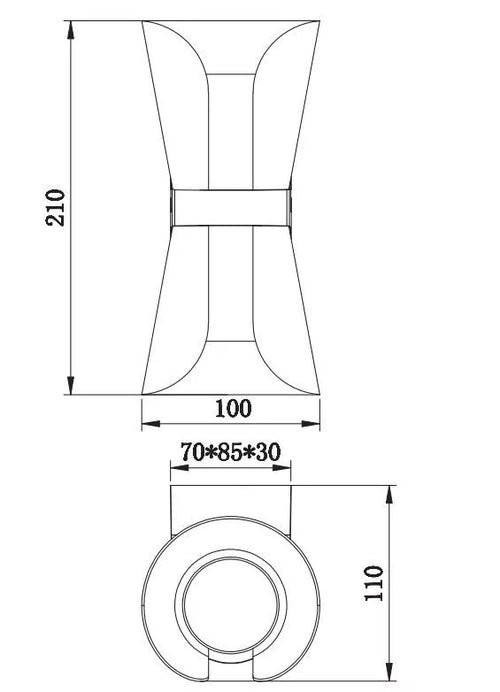 Trio Leuchten wandlamp Coat - 2 lichts - 11  x 21   cm - zwart