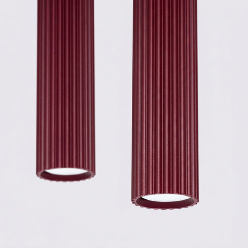 Sollux Lighting Hanglamp KARBON 2 bordeaux - 30x6,5x90cm