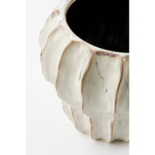 Mica Decorations Altea Bloempot Binnen - H20 x Ø25 cm - Keramiek - Wit