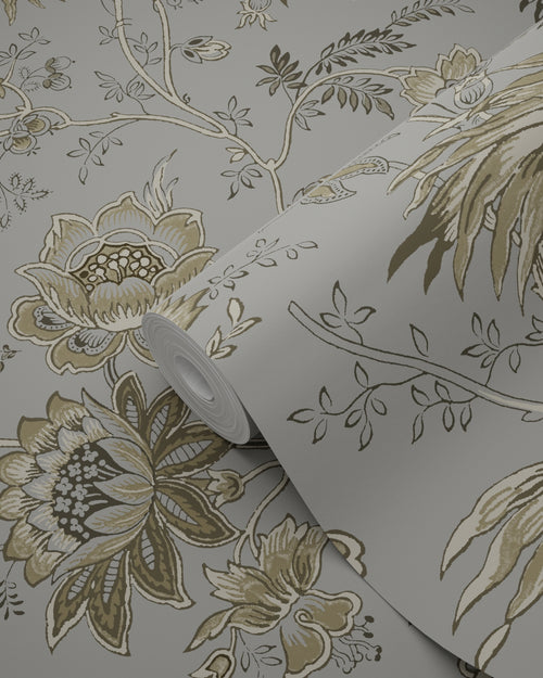 Origin Wallcoverings behang bloemen taupe grijs en bruin - 53 cm x 10,05 m - 326125 - vtwonen shop