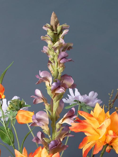Madame Fleurie Garden Whisper Boeket inclusief Vaas – Luxe Zijden bloemen Scabiosa, Dahlia & Distel – Plukboeket - 21,5cm x 26,5cm x 30cm
