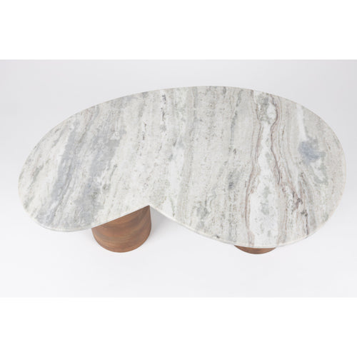 Housecraft Living Peli Salontafel 84x48 cm Marmer/ Hout   - Beige