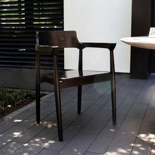 DÉJA Living Tuinstoel Hazel - Zwart Teakhout - Zithoogte 47cm - Set van 2 - vtwonen shop