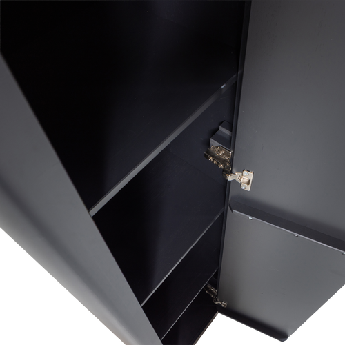 WOOOD smalle hoge kast Gunnar - Grenen - Matzwart - 217x45x39