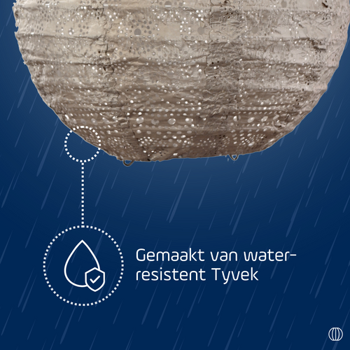 Lumiz solar lampion - spectare rond - 20 cm - licht taupe