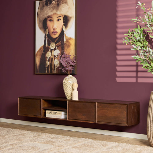 Starfurn Tv-meubel Ambiance - Zwevend - Bruin Hout - 200x35x30cm