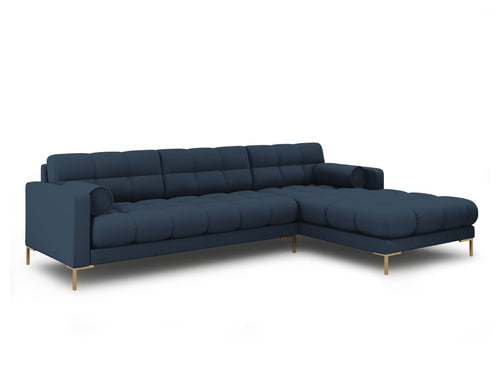Cosmopolitan Design rechter hoekbank Bali 5-zits, structurele stof, blauw - 185x293x75cm