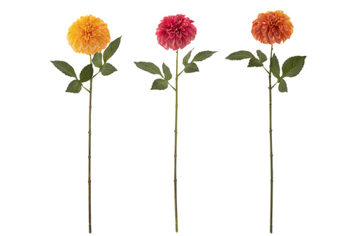 J-Line boeket Dahlia - kunststof - mix - 3 stuks