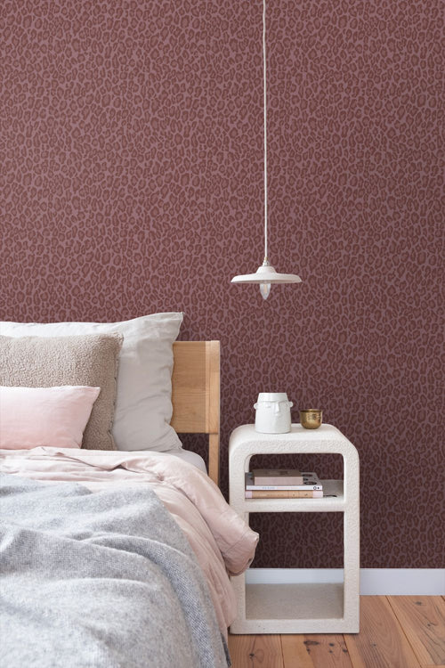 ESTAhome behang panterprint mauve paars - 50 x 900 cm - 132206