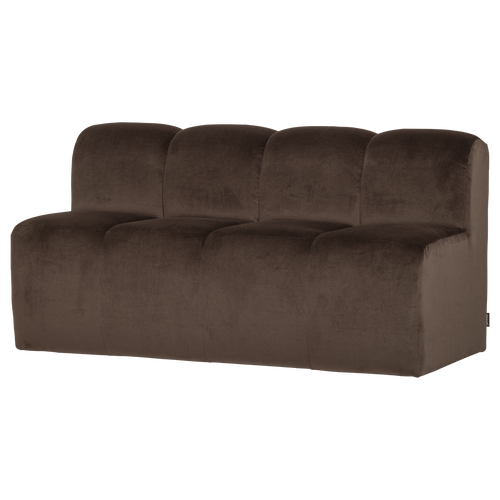 WOOOD eetbank 164 cm met rugleuning Mojo - Velvet - Bruin - 83x164x73
