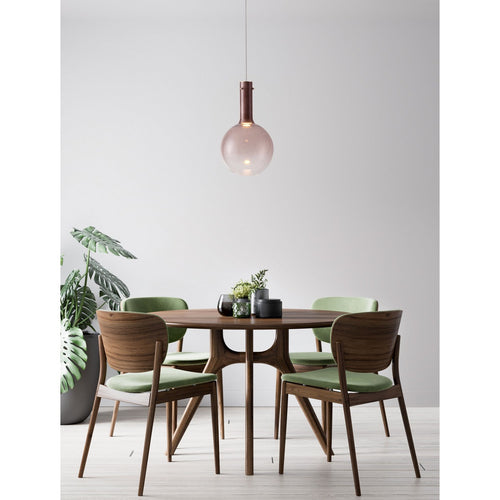 Nova Luce NOSTOS Bolvormige hanglamp voor plafond, bruin, goud, mat wit, Triac dimbare LED 6W 330lm 3000K