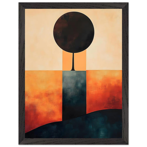 Artfulprints Poster met Lijst Boho – Graphic dusk   - 30x40 cm - Oranje