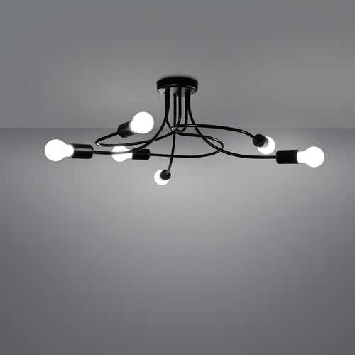 Sollux Lighting Kroonluchter LEVAR 6 zwart - 69x66x29cm