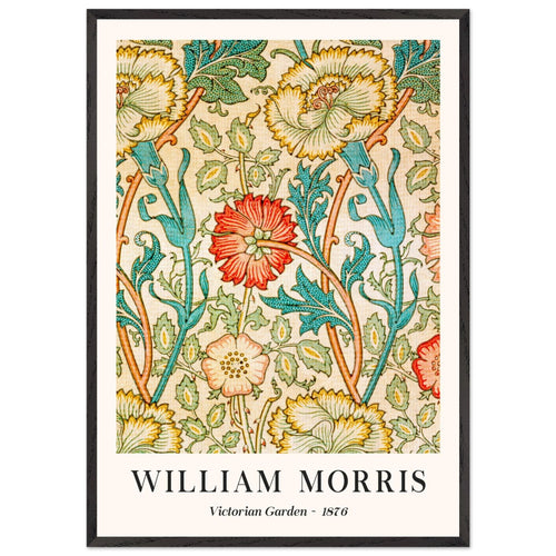 Artfulprints Poster met Lijst William Morris - Victorian garden 1876   - 70x100 cm - Groen