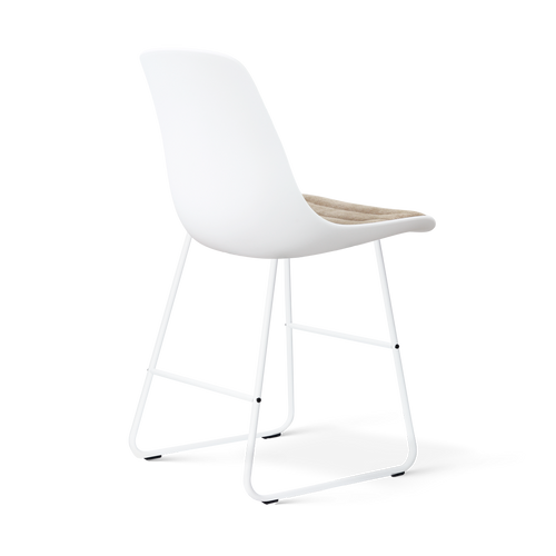 Nolon Nino-Liv Barkruk Wit met Nougatbruin Zitkussen Wit Onderstel 65 Cm