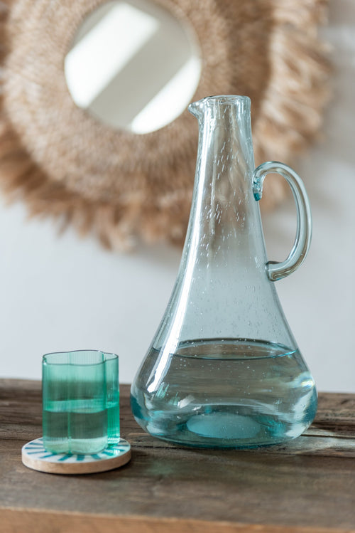J-Line drinkglas Fiore - glas - aqua - 12 stuks