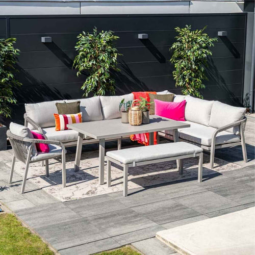 Garden Impressions lounge dining set Tarera taupe - 6-delig - incl stoel