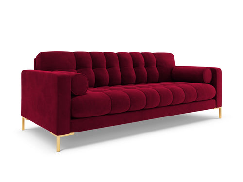 Cosmopolitan Design Bank Bali 4-zits, flueel, rood - 96x217x75cm