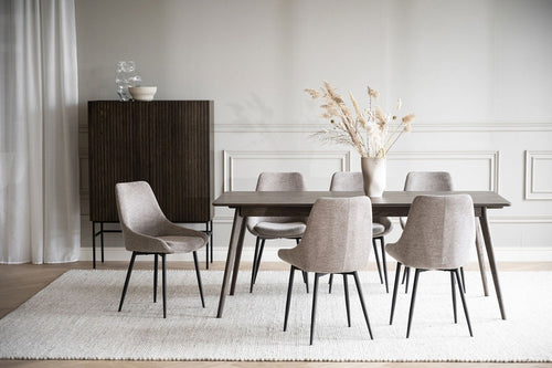 Rowico Home Sierra Eetkamerstoel Donker Beige - Zwarte Poten