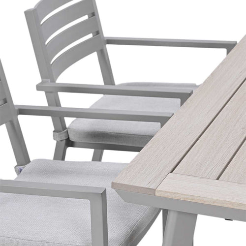 Garden Impressions Oklahoma/Vigo tuinset 4 personen taupe stapelbare stoelen 160 cm